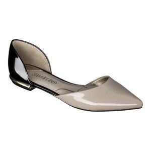 Sam & Libby Heidi Two Tone Women's Cream Pointed Toe Flats 9.5